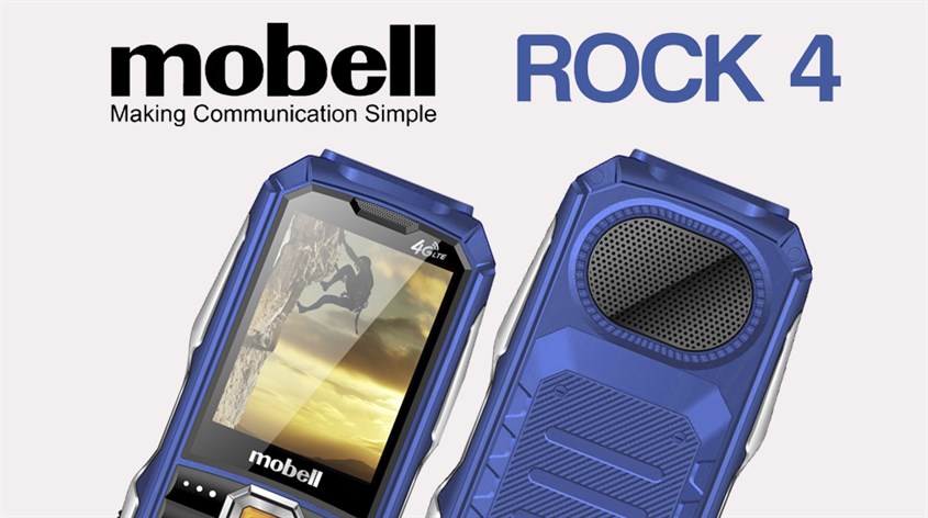 Điện thoại Mobell Rock 4 mang vẻ ngoài hiện đại, nhỏ gọn, cầm chắc tay, hạn chế rơi rớt