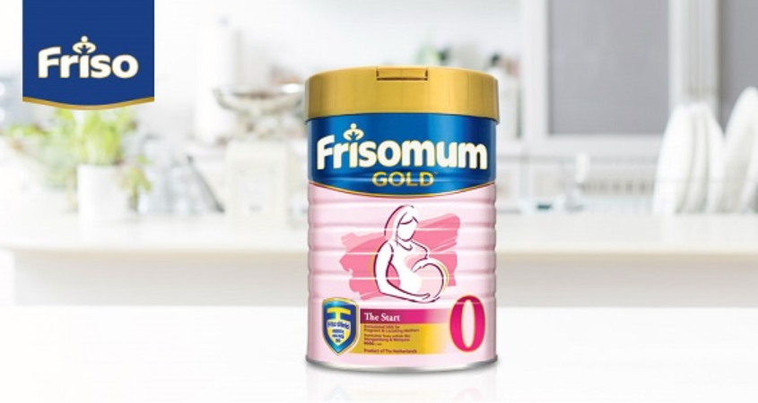 Sữa bầu Frisomum Gold hương cam 900g nâng cao hệ miễn dịch cho mẹ và bé