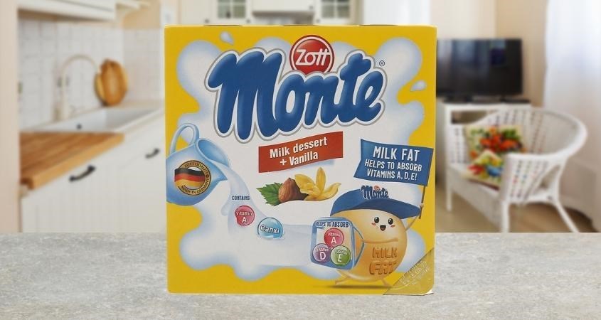 Lốc 4 hộp váng sữa Monte vị vani 55g