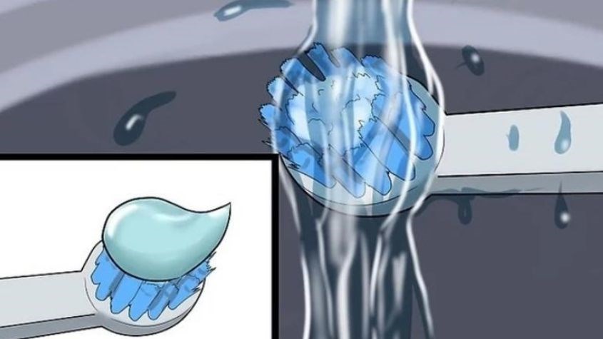 Bước 1: Chuẩn bị bàn chải và kem đánh răng