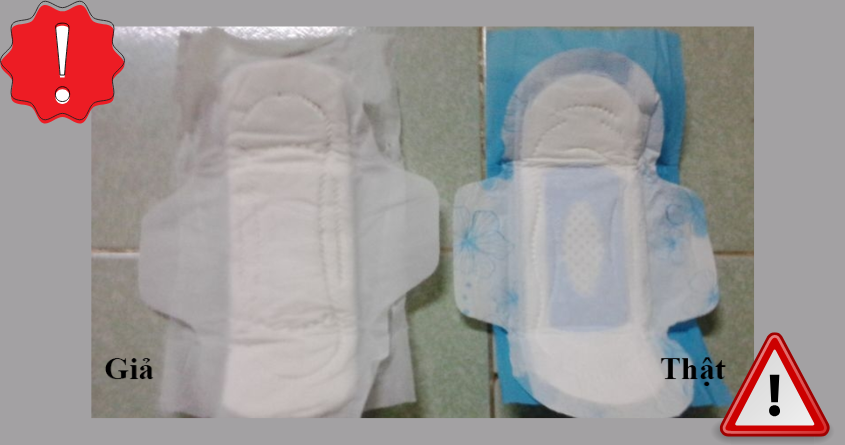 Có sự khác nhau rõ ràng ở bề ngoài của băng vệ sinh Diana thật và giả