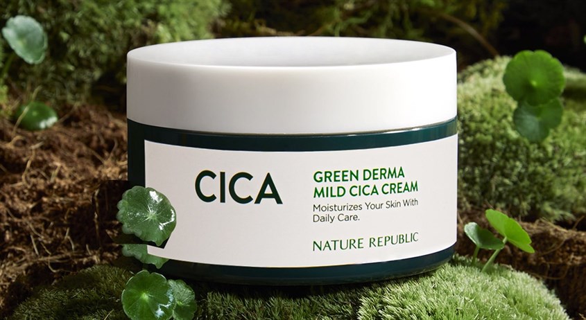 Kem dưỡng ẩm chiết xuất Rau Má và Keo Ong Nature Republic Green Derma Mild Cica 190 ml 