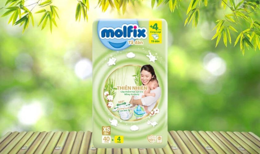 Tã lót Molfix thiên nhiên size NB1 100 miếng (Dưới 1 tháng)