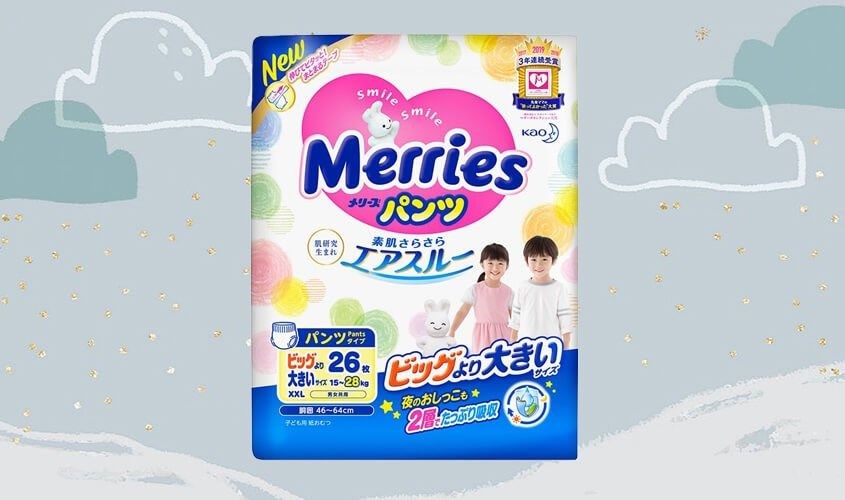 Tã quần Merries size XXL 26 miếng (15 - 28 kg)