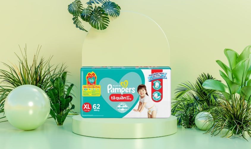 Tã quần Pampers Super Jumbo size XL 62 miếng (12 - 17 kg)