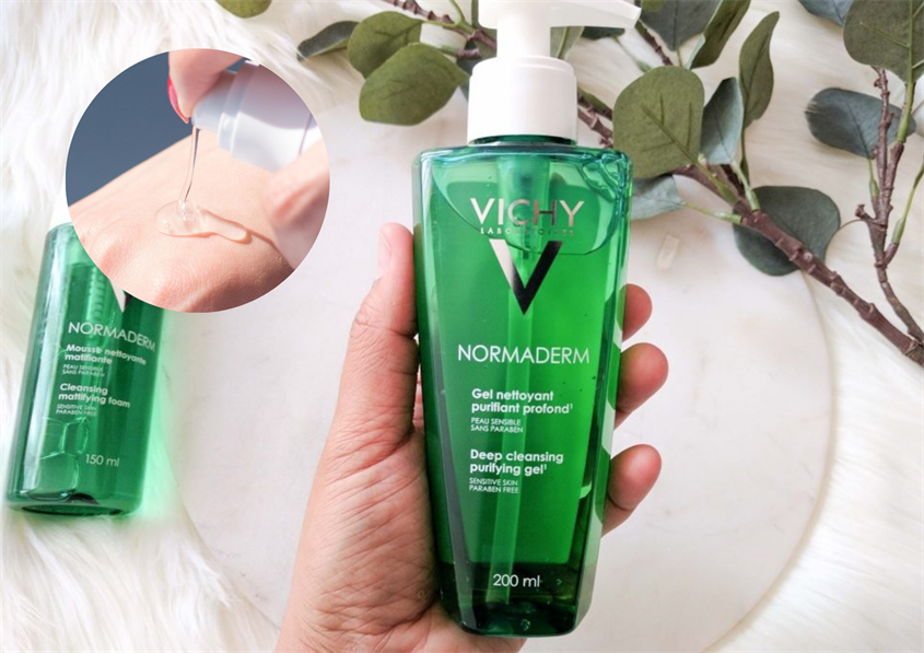 Gel rửa mặt làm sạch sâu, giảm bã nhờn dành cho da dầu mụn Vichy Normaderm 200 ml