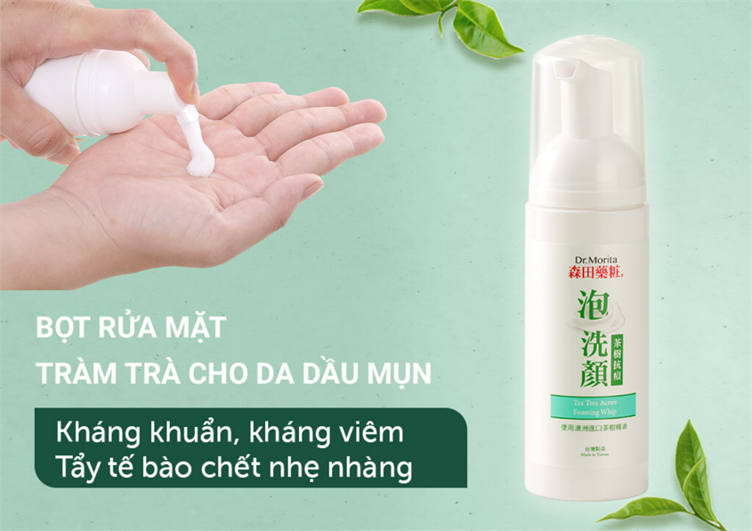 Bọt rửa mặt chiết xuất tràm trà dành cho da dầu nhạy cảm Dr. Morita 145 ml