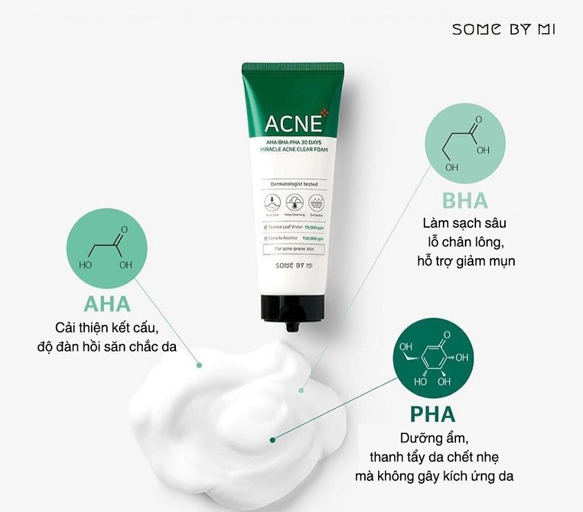Sữa rửa mặt làm dịu da mụn, da kích ứng Some By Mi Aha-Bha-Pha 30 Days Miracle 100 ml