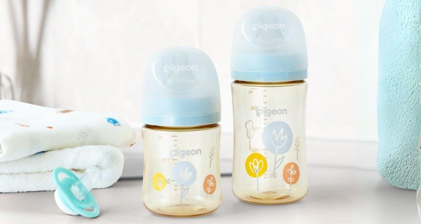 Bình sữa nhựa PPSU Pigeon Plus WN3 cổ rộng 240 ml