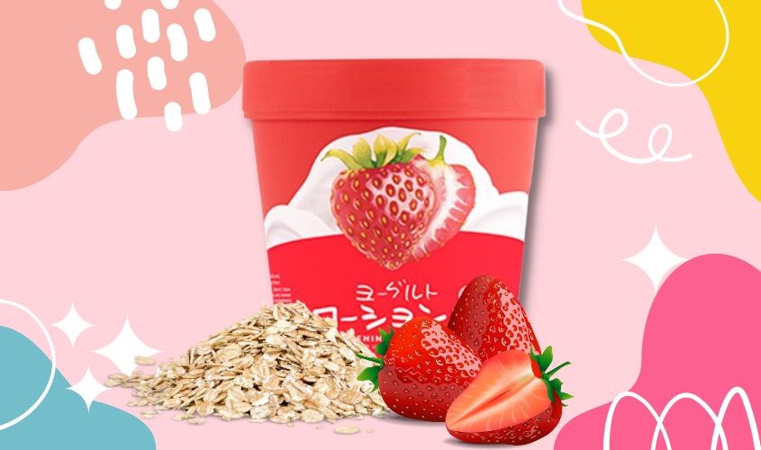 Lotion dưỡng thể trắng da chiết xuất Dâu Tây, Yến Mạch Hasi Yogurt UV30 180g