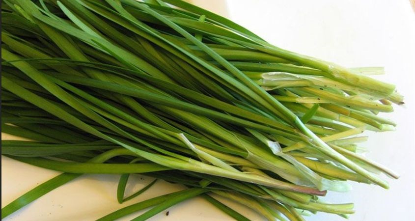 Lá hẹ có tác dụng rất tốt cho việc rơ lưỡi trẻ sơ sinh