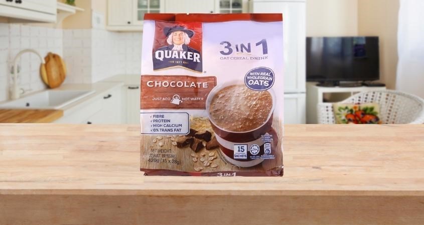 Yến mạch nguyên chất cán mỏng vị chocolate Quaker 420g