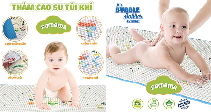 Sử dụng thảm cao su túi khí Pamama RB - P0001BU vừa vặn cho bé