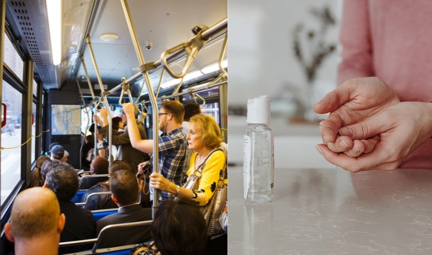 Sử dụng nước rửa tay trước và sau khi đến những nơi công cộng