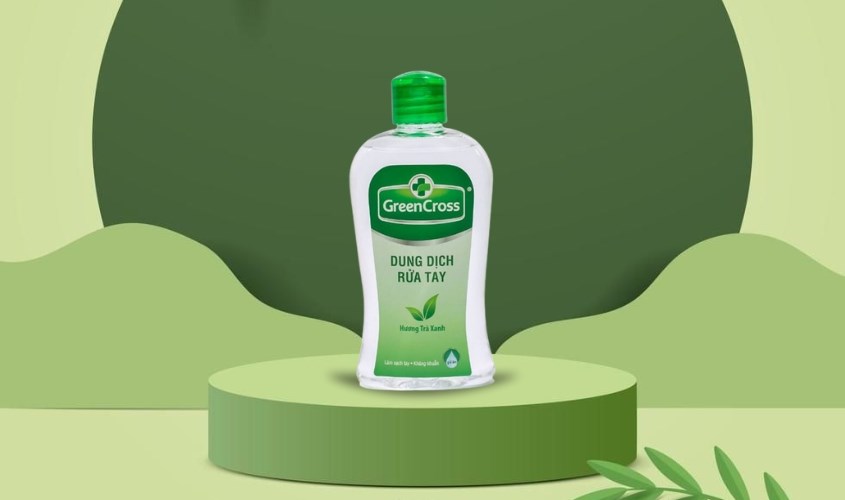 Nước rửa tay khô Green Cross hương trà xanh chai 250 ml