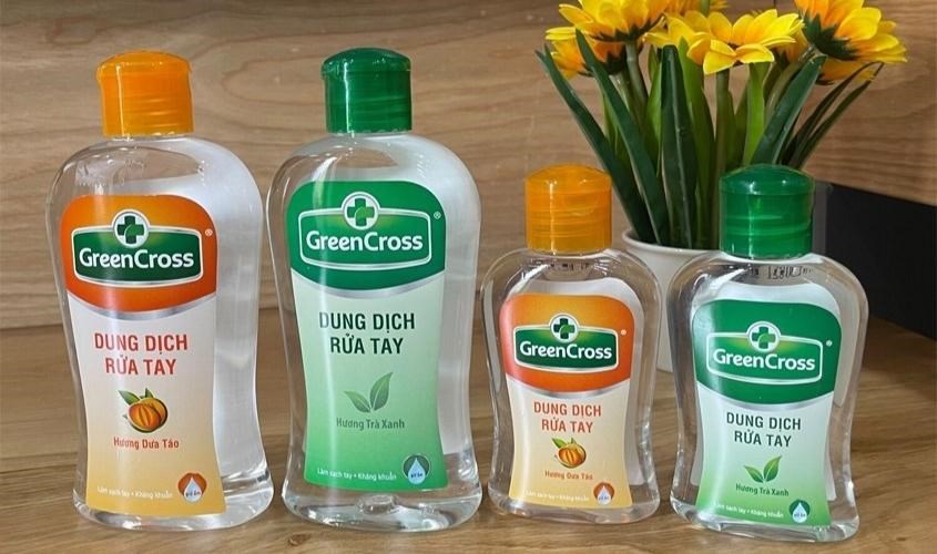 Nước rửa tay Green Cross chứa thành phần an toàn, hỗ trợ dưỡng ẩm tay