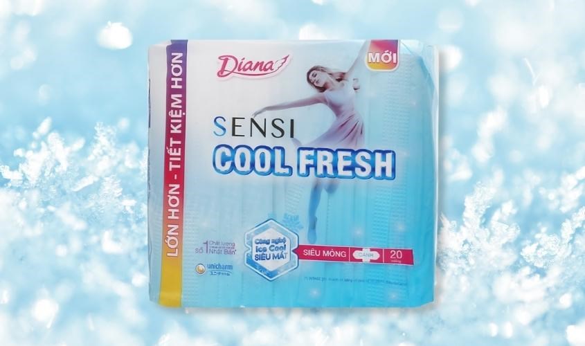 Băng vệ sinh ngày Diana Sensi Cool Fresh siêu mỏng có cánh 20 miếng