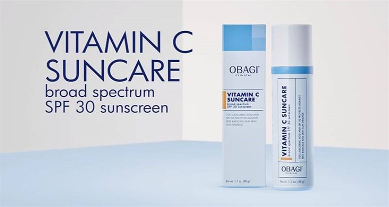 Kem chống nắng Obagi Clinical Vitamin C Suncare Broad Spectrum SPF 30 chứa các hoạt chất chống nắng quang phổ rộng, không chỉ giúp giảm nếp nhăn, thâm nám hiệu quả