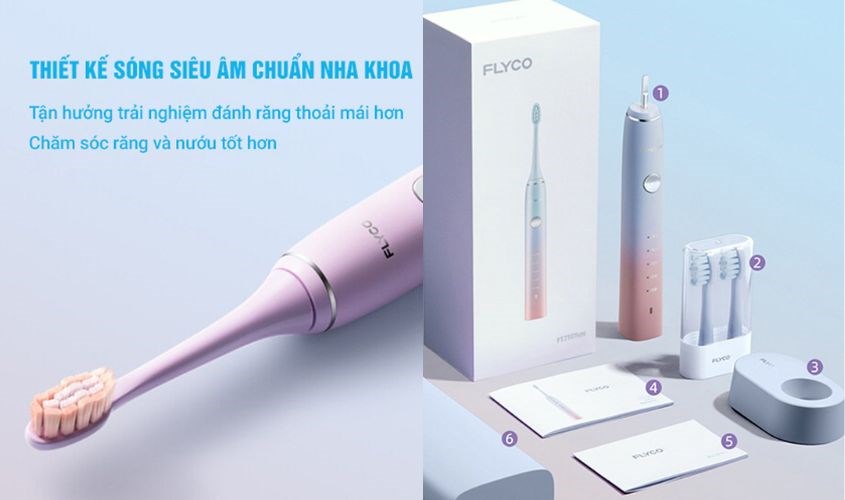 Bàn chải điện Flyco FT7105VN (Tặng 2 đầu bàn chải)
