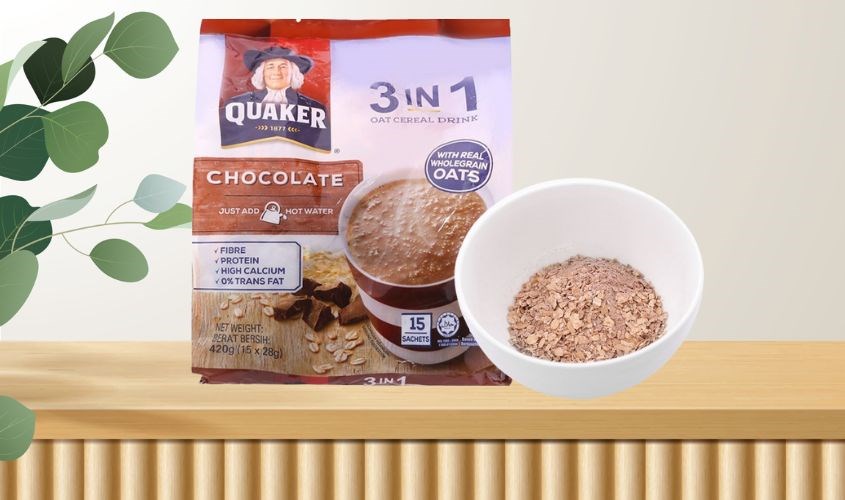 Yến mạch nguyên chất cán mỏng vị chocolate Quaker 420g (dành cho bé từ 3 tuổi)