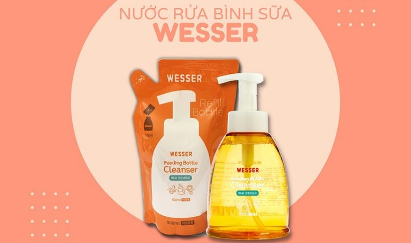 Nước rửa bình sữa Wesser chai 500 ml hương bưởi