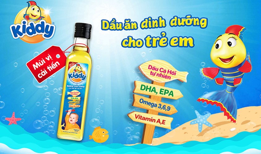 Dầu cá hồi Kiddy ăn dặm cho bé chai 250 ml