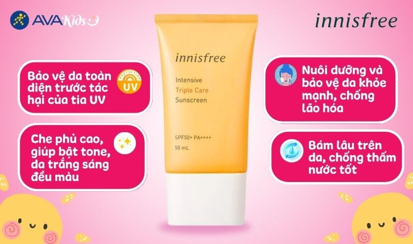 Kem chống nắng Innisfree Triple Care SPF 50+ PA+++