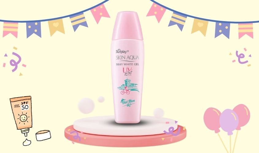 Kem chống nắng Sunplay Skin Aqua Silky White Gel