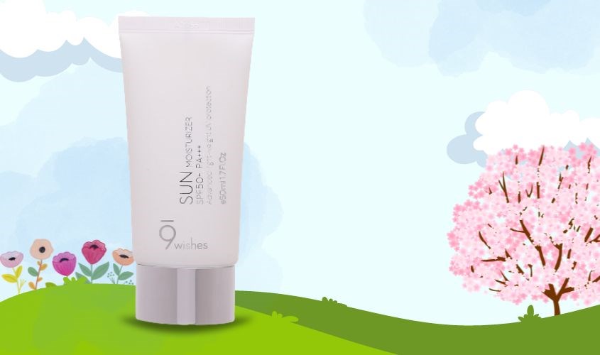 Kem chống nắng chống lão hóa và dưỡng trắng 9 Wishes Sun Moisturizer SPF 50+ PA+++ 50 ml