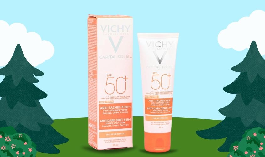Kem chống nắng dưỡng da 3 trong 1 có màu Vichy Capital Soleil SPF 50+ PA++++ 50 ml