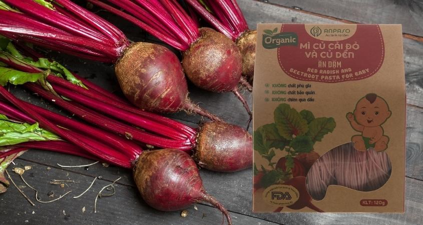 Mì ăn dặm củ cải đỏ và củ dền Organic Anpaso gói 120g