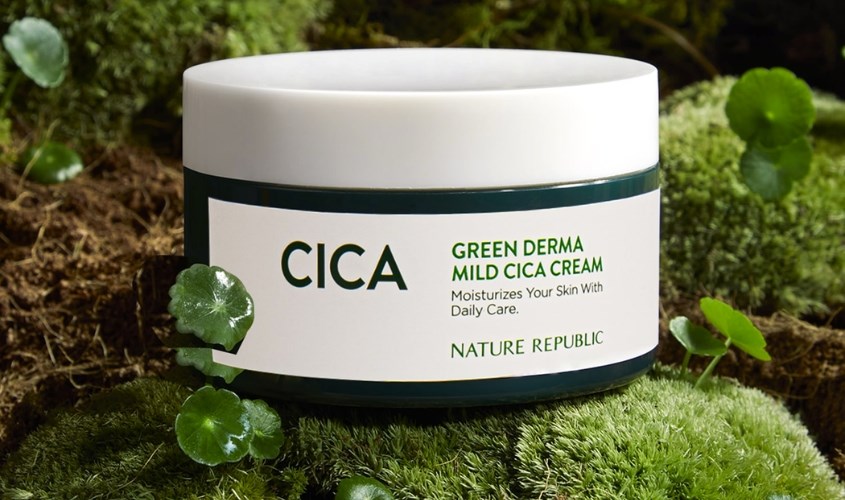 Kem dưỡng ẩm chiết xuất Rau Má và Keo Ong Nature Republic Green Derma Mild Cica 190 ml