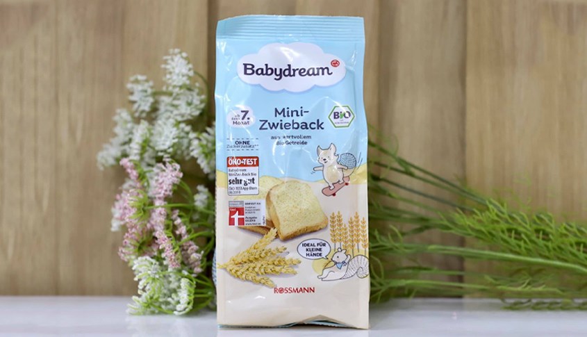 Bánh mì ăn dặm hữu Babydream làm từ nguyên liệu hữu cơ