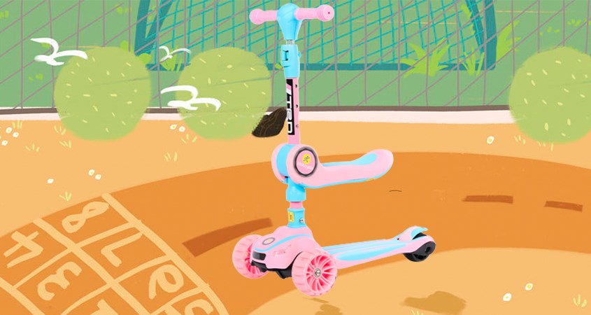 Xe scooter Stitch 118 màu hồng