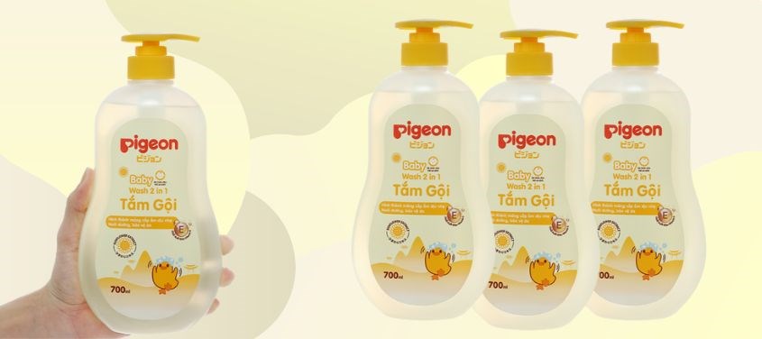 Tắm gội cho bé Pigeon 2 trong 1 chiết xuất hoa hướng dương 700 ml