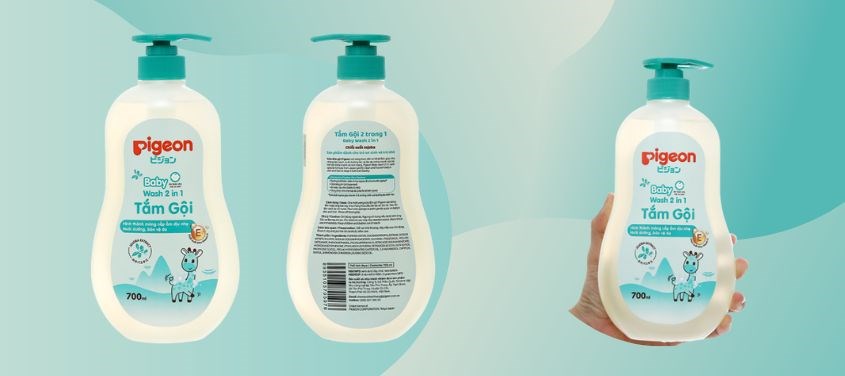 Tắm gội cho bé Pigeon 2 trong 1 chiết xuất Jojoba 700 ml