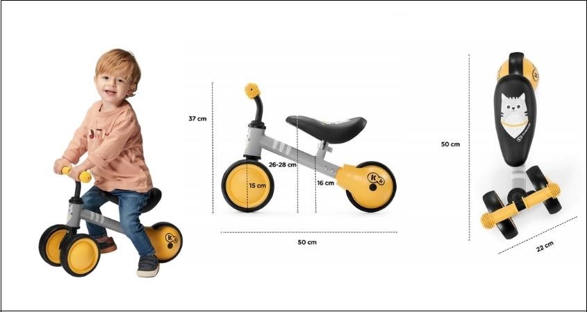 Xe chòi chân 3 bánh Kinderkraft KK.CUTIE - Màu cam vàng