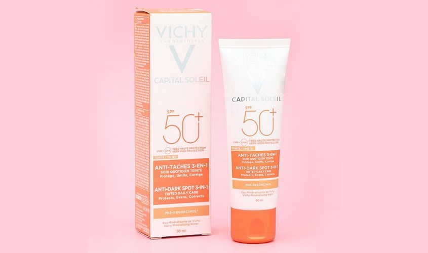 Kem chống nắng dưỡng da 3 trong 1 có màu Vichy Capital Soleil SPF 50+ PA++++ 50 ml