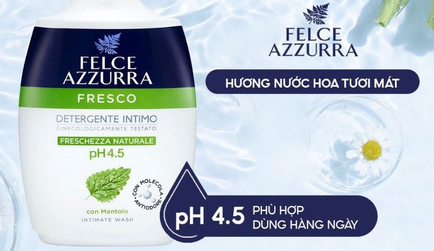Dung dịch vệ sinh phụ nữ Felce Azzurra pH 4.5 hương nước hoa 250 ml