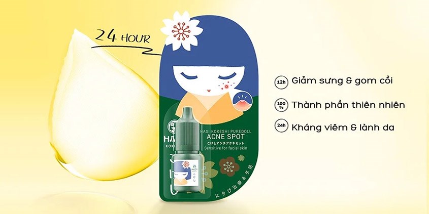 Kem chấm mụn giảm sưng gom cồi Hasi Kokeshi Puredoll 5 ml