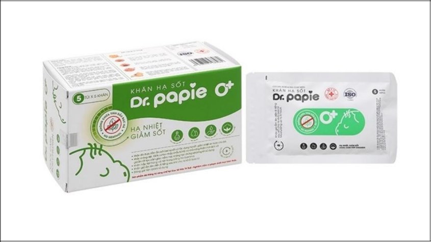  Khăn hạ sốt Dr.papie 0+ cho trẻ sơ sinh