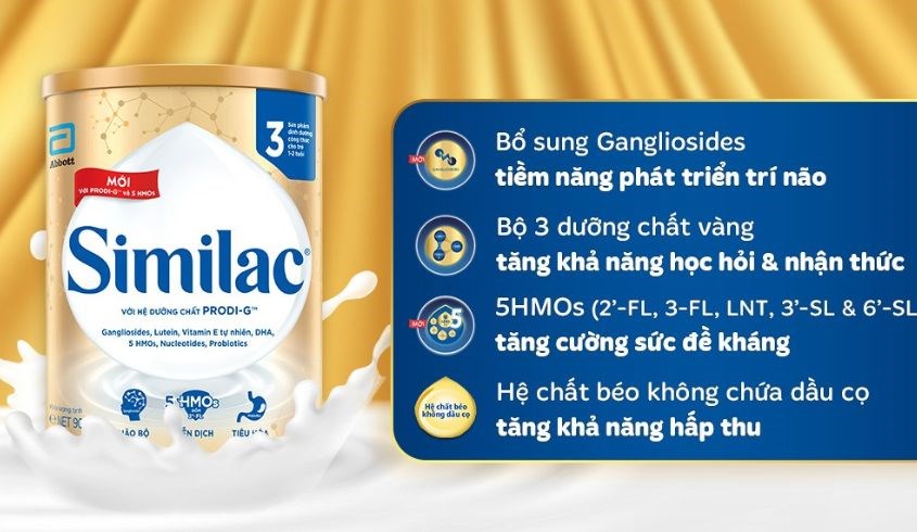 Sữa bột Similac 5G số 3 900g (1 - 2 tuổi)