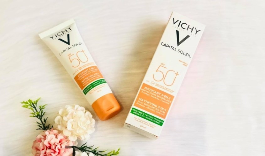 Kem chống nắng dưỡng da 3 trong 1 có màu Vichy Capital Soleil SPF 50+ PA++++ 50 ml