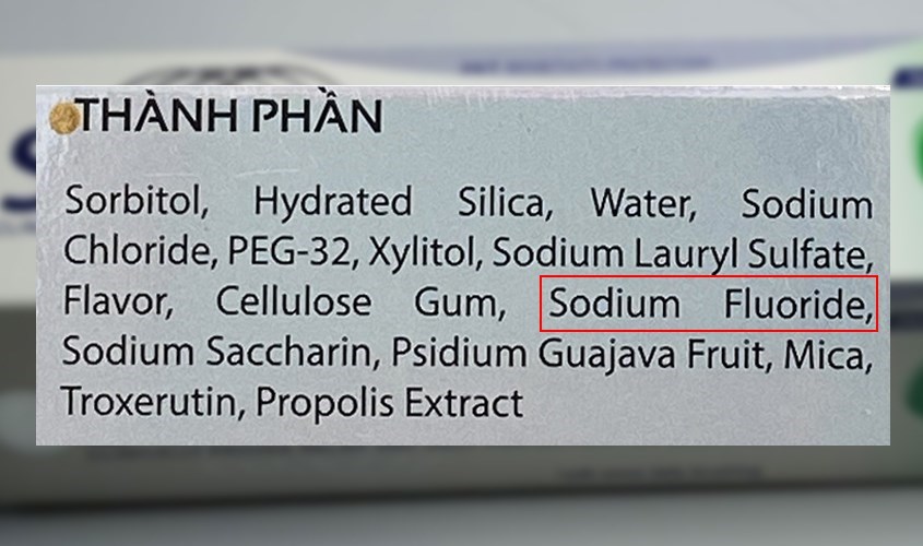 Fluoride trong thành phần kem đánh răng