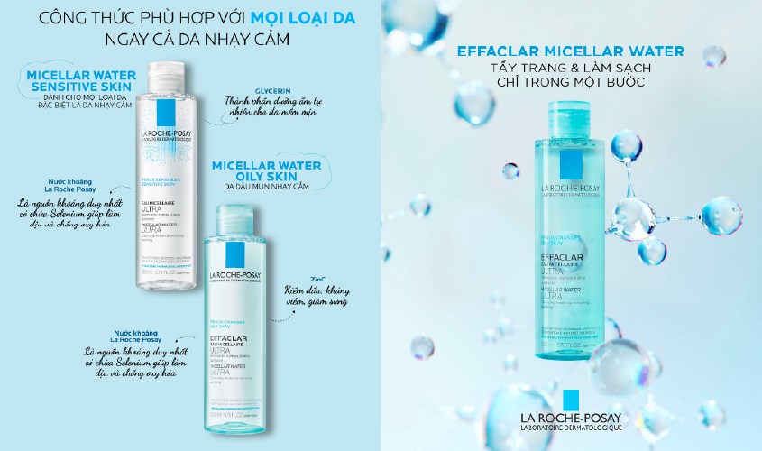 Dùng Nước tẩy trang làm sạch sâu và cấp ẩm da La Roche-Posay 200 ml dành cho da nhạy cảm để vệ sinh máy rửa mặt