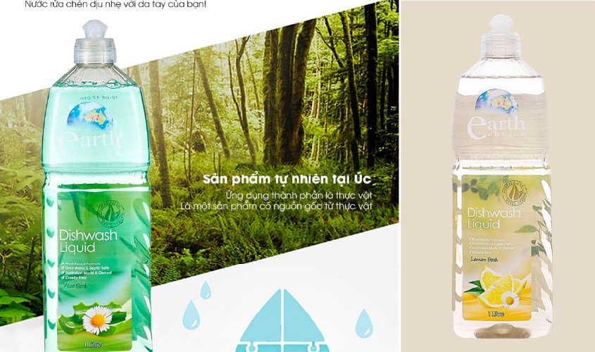 Dùng nước rửa chén Earth Choice Aloe Fresh chai 1 lít để vệ sinh máy rửa mặt
