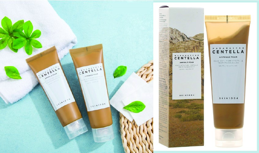 Dùng sữa rửa mặt chiết xuất rau má Skin1004 125 ml để vệ sinh máy rửa mặt