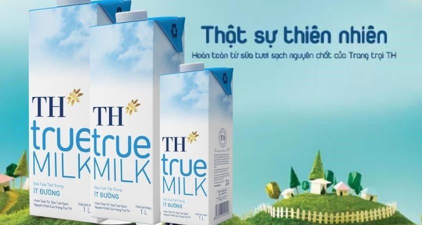 Sữa tươi TH True Milk ít đường 180ml thơm ngon
