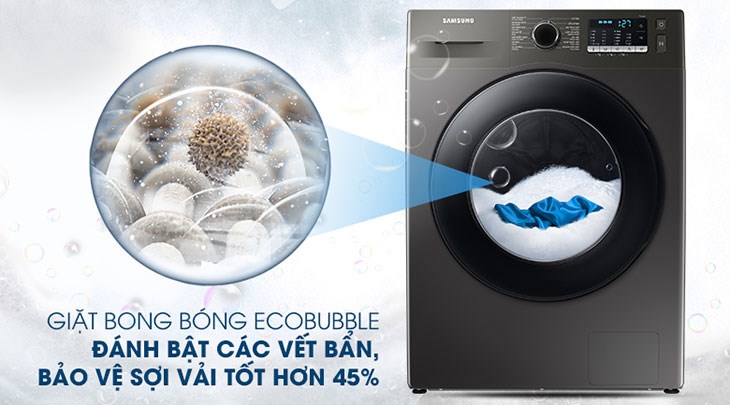 Máy giặt Samsung Inverter 9.5kg WW95TA046AX/SV giặt sạch sâu, bảo vệ sợi vải tốt và tiết kiệm điện với công nghệ EcoBubble