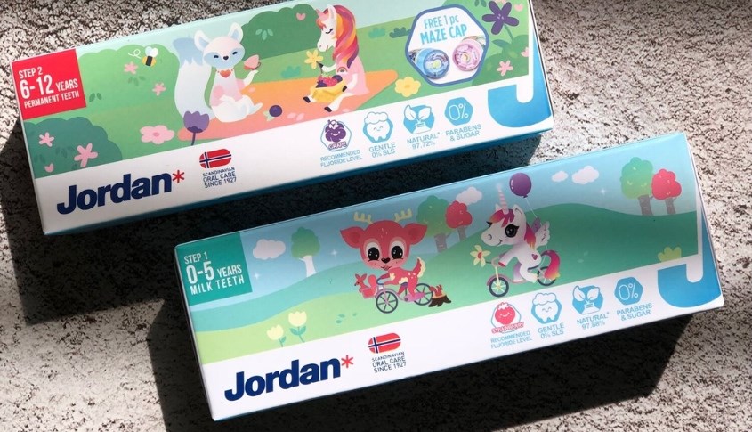 Kem đánh răng cho bé 0 - 5 tuổi Jordan hương dâu 75g